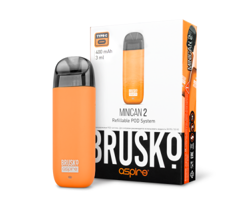 Купить Перезаправляемая Под-Система Бруско Миникан 2 (Brusko Minican 2) 400 mah, Оранжевый по оптовой цене